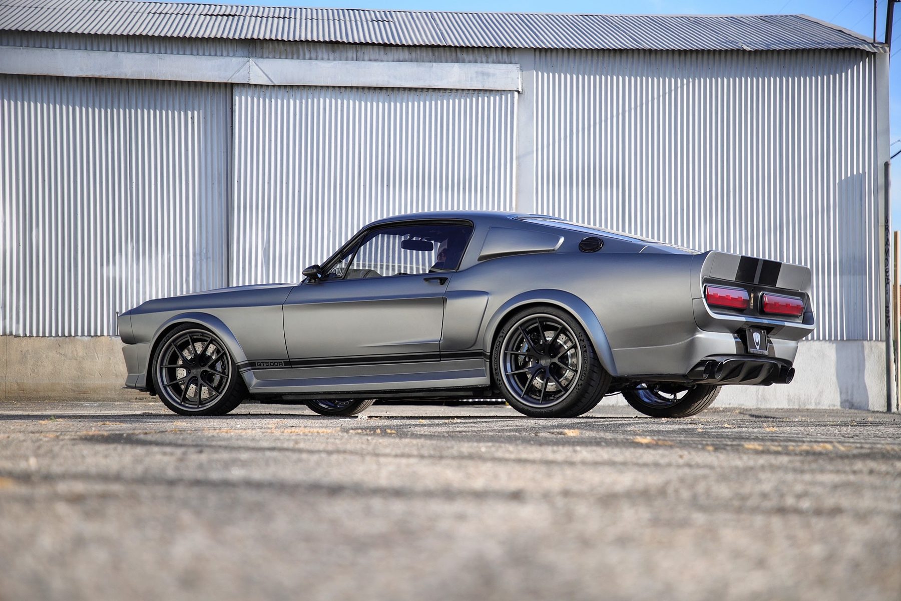 Low rear view of the red MAGStang GT500R