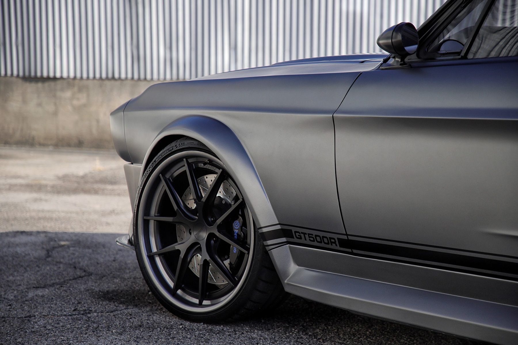 Red MAGStang rear three-quarter