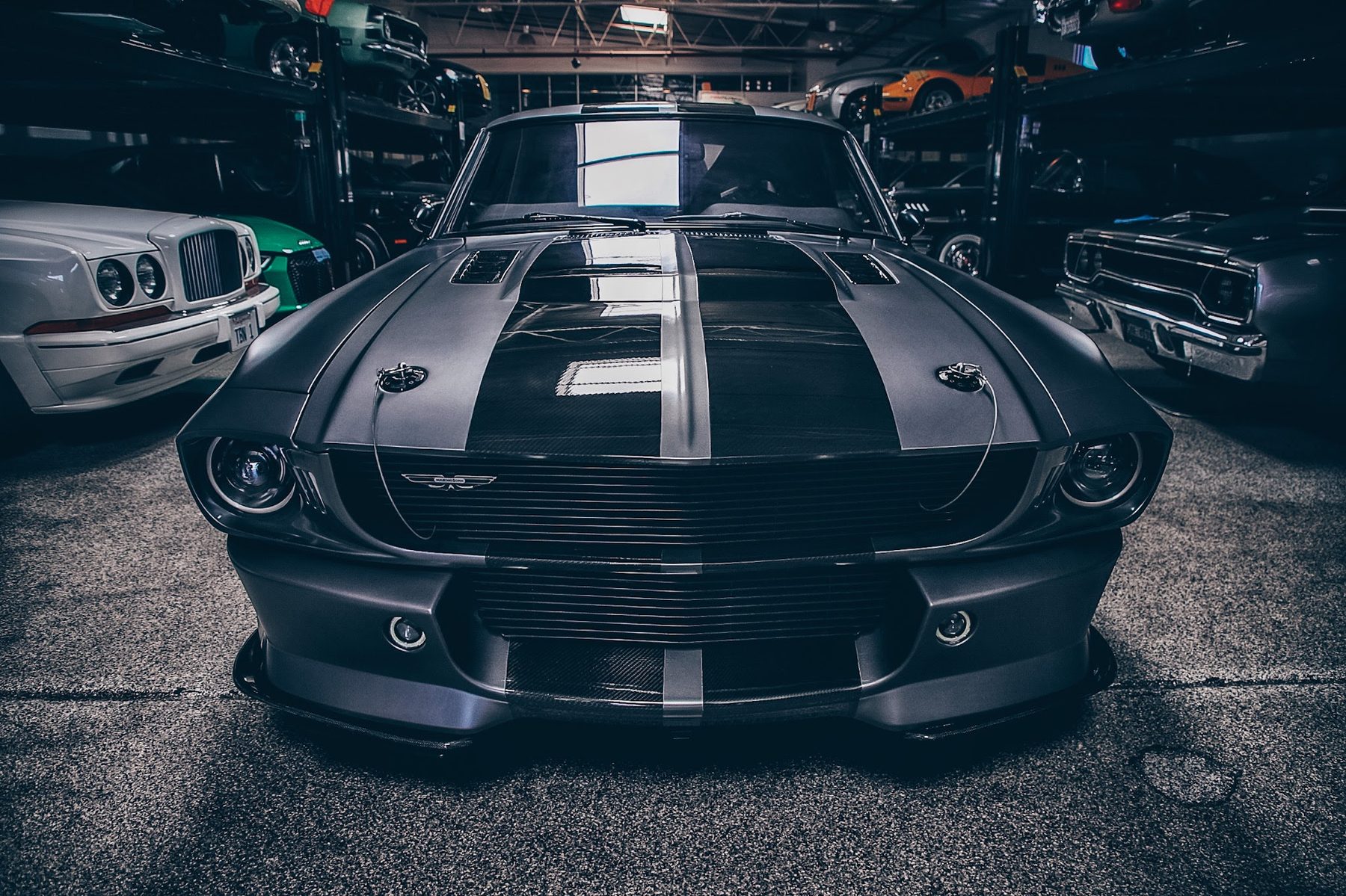 Silver MAGStang GT500R front three-quarter